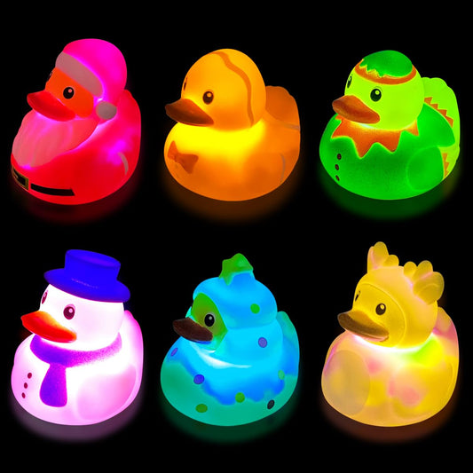 JoFAN 6-pack light up ducks bath toy glowing colors enhance bath time fun