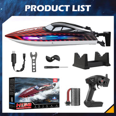 Jogpun RC Boat 30KMH demo mode shows sailing action hands-free.