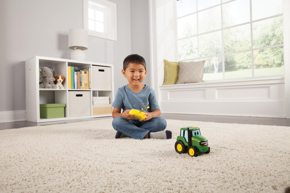 John Deere Johnny Tractor RC with graphics showcasing authentic branding for fans