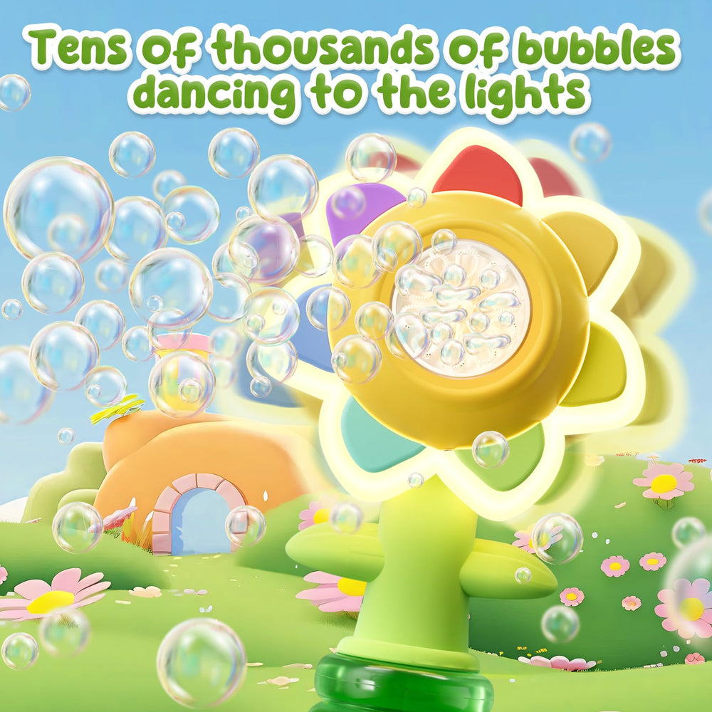 JOI MEW flower-design bubble gun adds magical dancing bubbles.