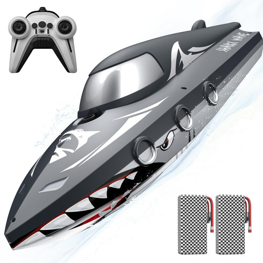 JOI MEW Shark RC Boat open-mouth hull design for dramatic pool battles
