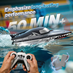 JOI MEW Shark RC Boat water-start safety feature prevents on-land motor activation