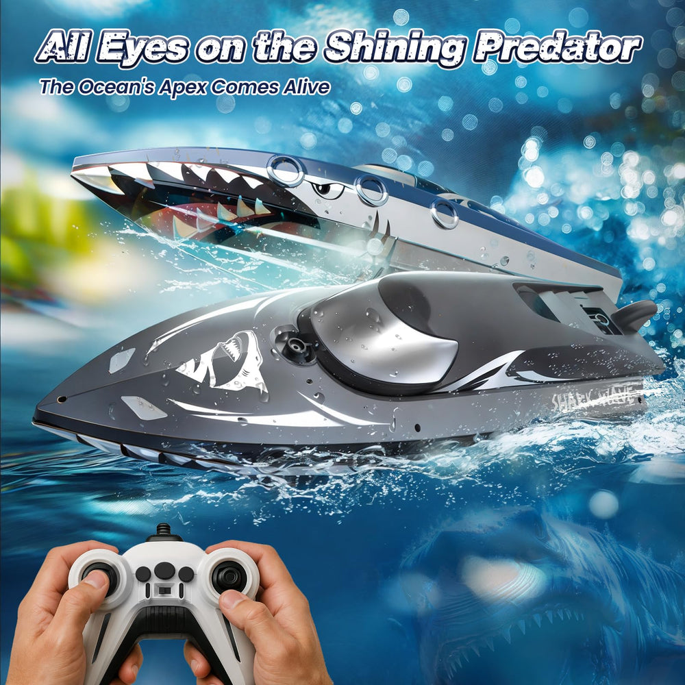 JOI MEW Shark RC Boat ultrasonic-welded hull provides reliable waterproof protection