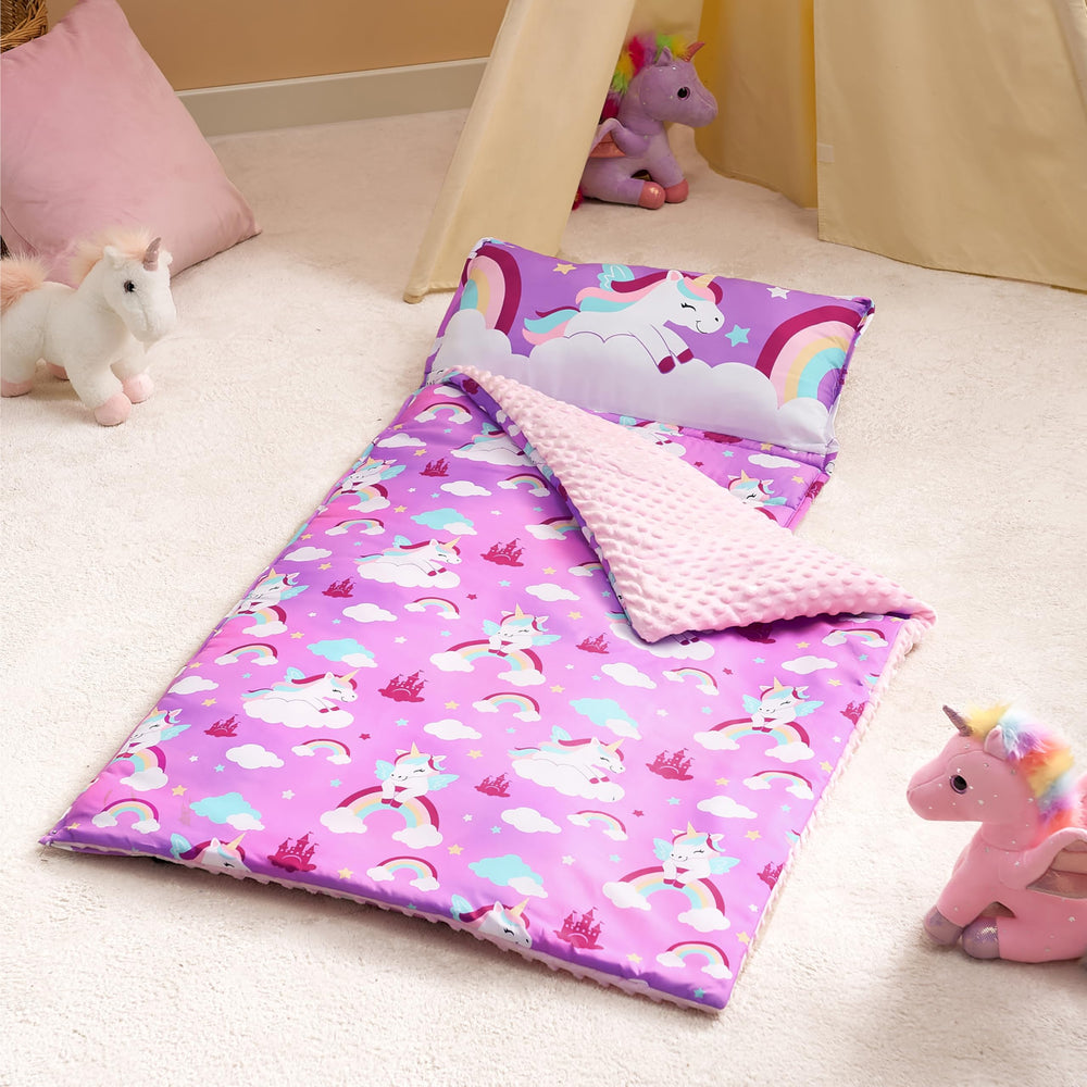 Joiedomi nap mat pillow removable, easy to roll and carry.
