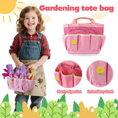 JOI MEW Kids Pink Gardening Tools Set watering can encourages gentle watering and nurturing routines.