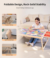 JOIN&JOY puzzle table drawers storage—built-in organizers keep pieces neatly arranged