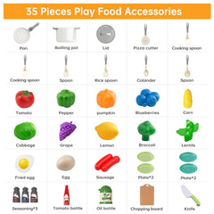 JOKERKING 35Pcs utensils with spatula for realistic kitchen roleplay
