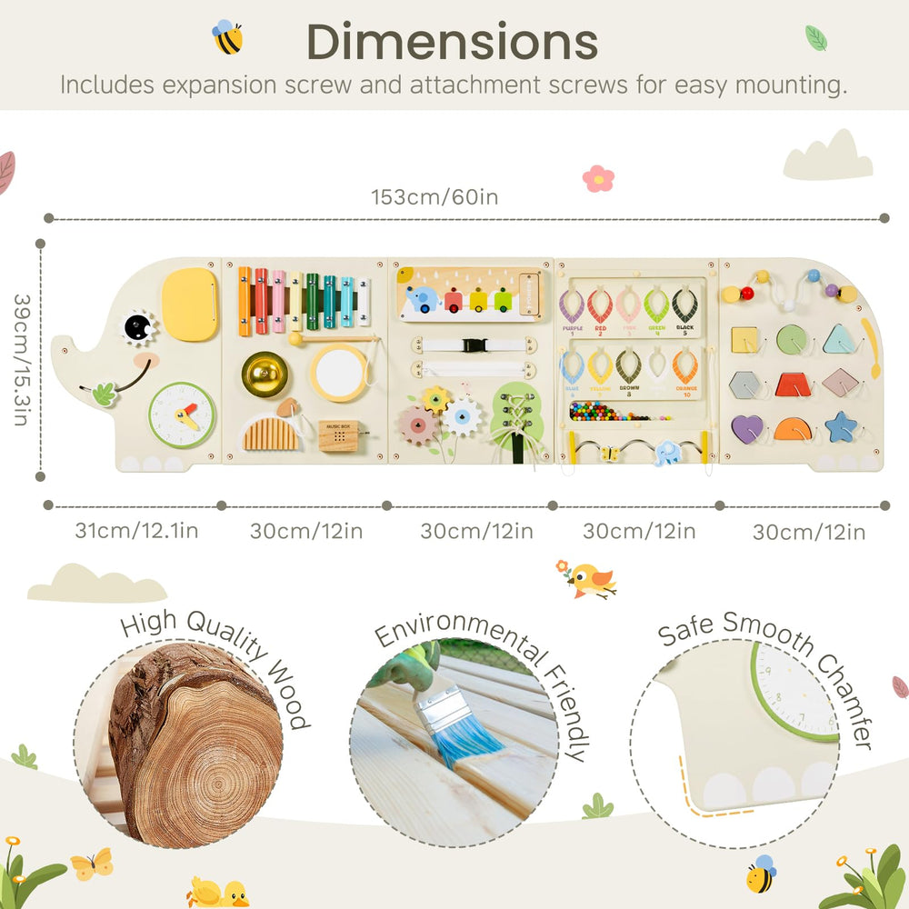 JOLIE VALLÉE Elephant wall panel sensory activities invite tactile exploration and focus.