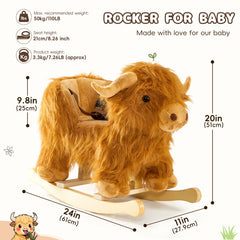 Jolie Vallée Highlander cattle rocker back view with secure seating design.