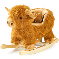 Jolie Vallée Highlander cattle rocker front view for imaginative toddler play.