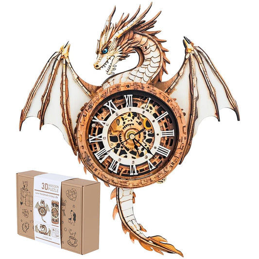 Jollitot Dragon Wall Clock front view showing a vibrant dragon design for striking wall decor.