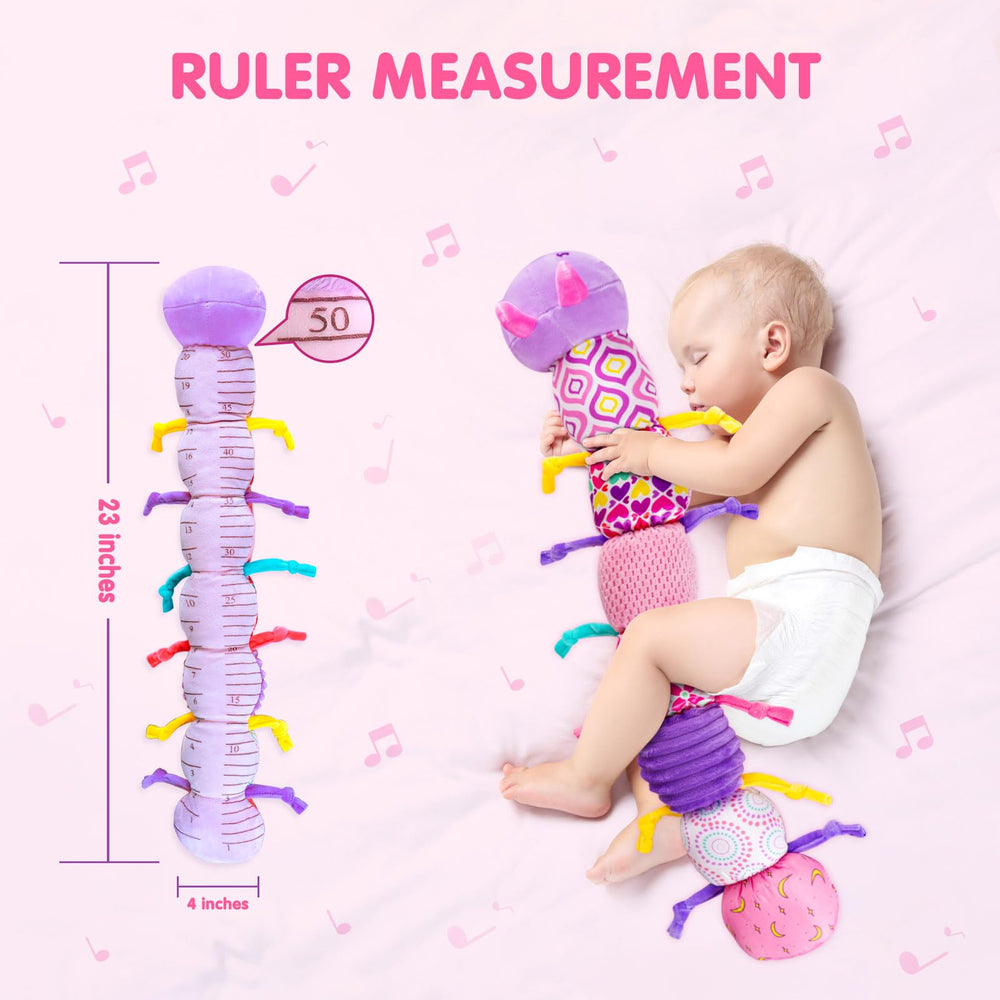 Jollybaby Caterpillar Toy rattle tail engages baby's grasp and curiosity
