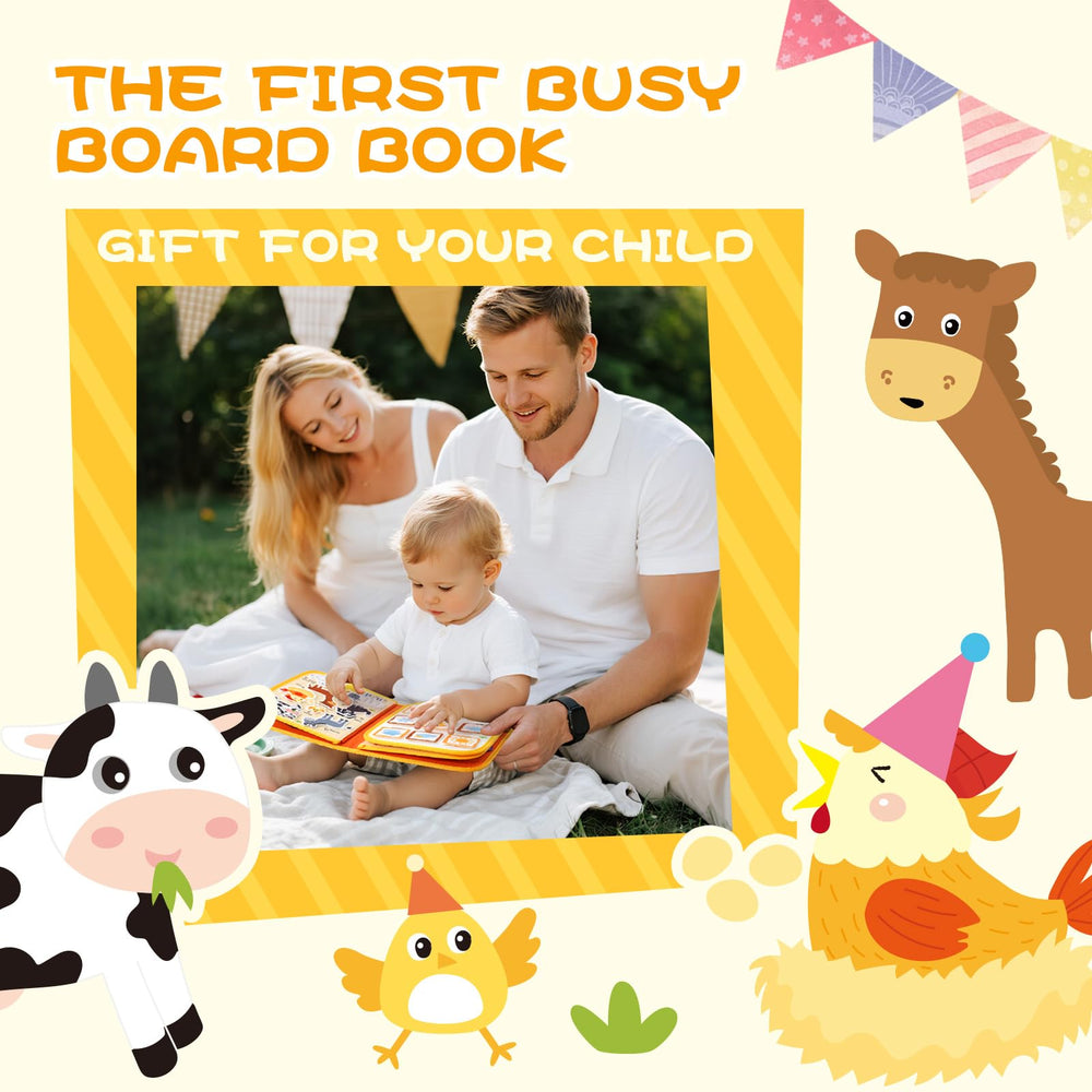 Jollybaby Farm Busy Book gift-packaging ready for gifting occasions.