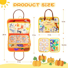 Jollybaby Farm Busy Book vegetables game introduces healthy food concepts playfully.