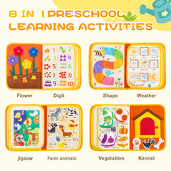 Jollybaby Farm Busy Book weather activity teaches daily routines and weather clues.