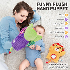 Jollybaby hand puppet features a funhouse mirror for self-discovery.