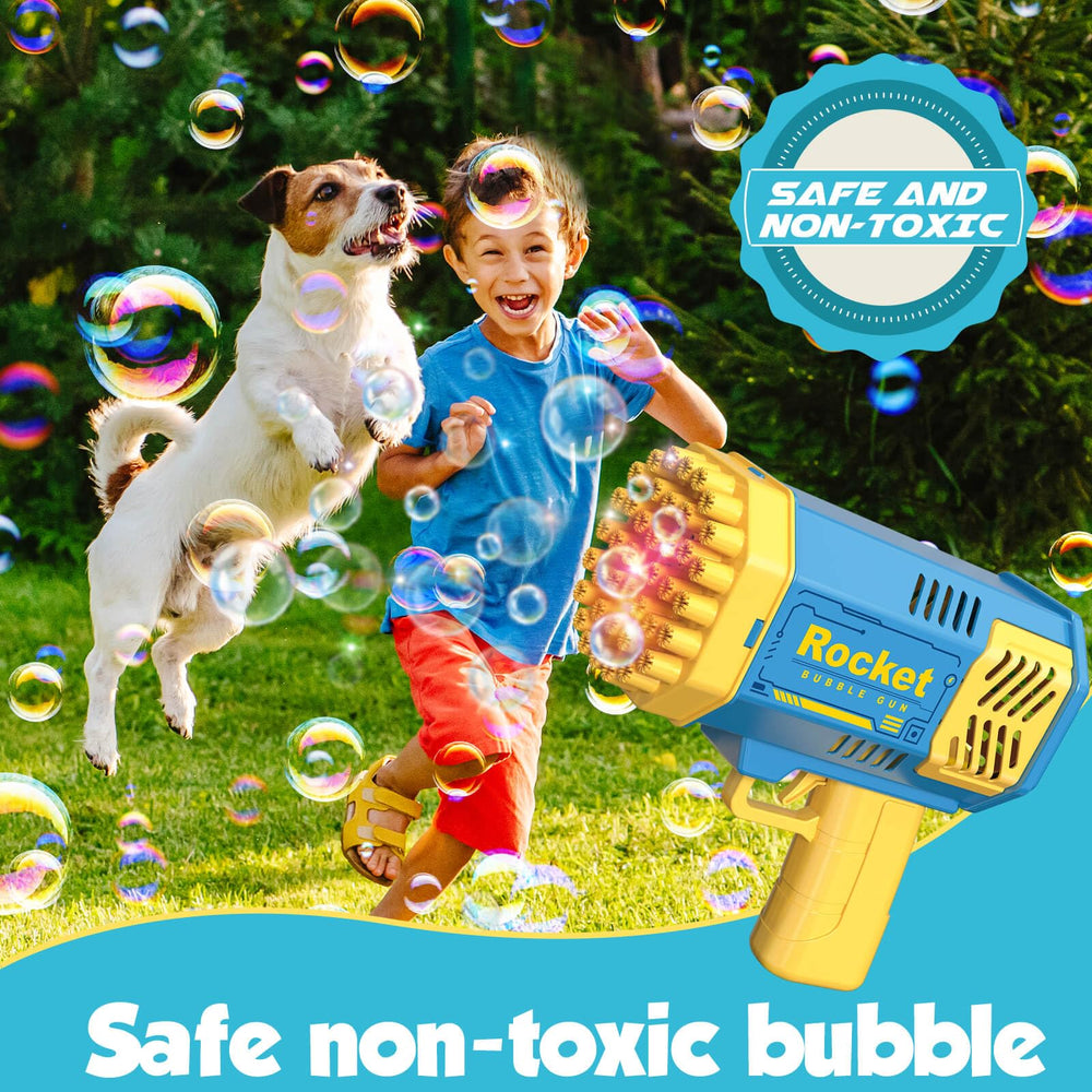 Blue and pink colors of the JONEG bubble blower set