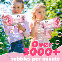 JONEG bubble machine for kids in blue for colorful play.