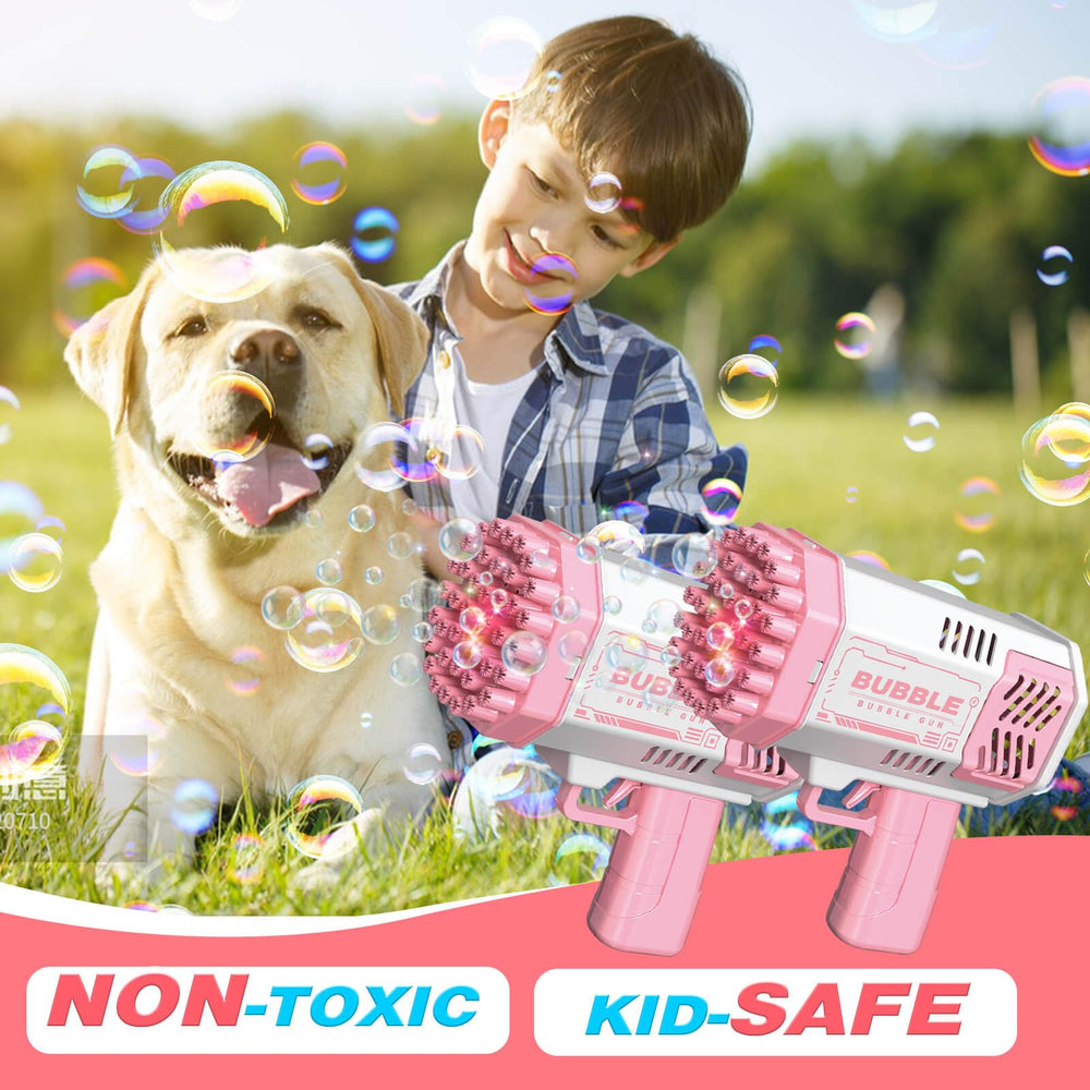 Outdoor playtime becomes joyful with bubbles from the JONEG machines.