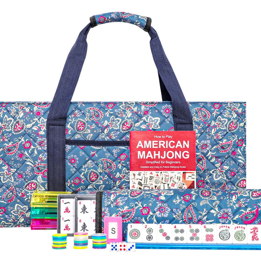 Jongyance American Mahjong tiles set with 166 pieces for extended family game sessions.