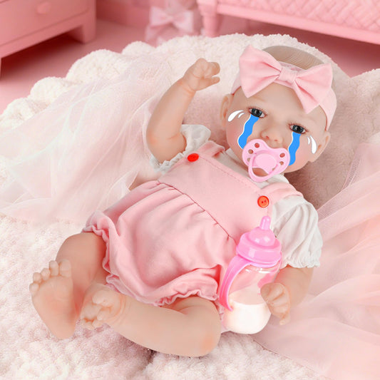 JONRRYIN Reborn baby doll face close-up shows lifelike features for imaginative play