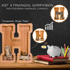 JOOMLAFLY customized wooden piggy bank with name engraving for a personal gift