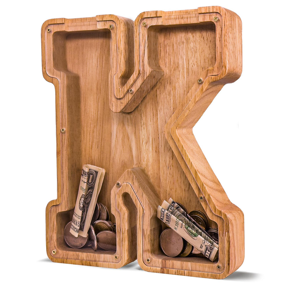 JOOMLAFLY initial letter piggy bank invites early savings for kids
