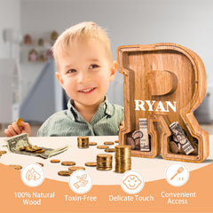 JOOMLAFLY large initial piggy bank nine-inch tall for extra storage