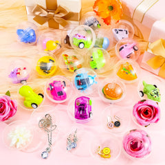 Kid-friendly gift pack offering 2-inch capsules filled with pull-back cars.
