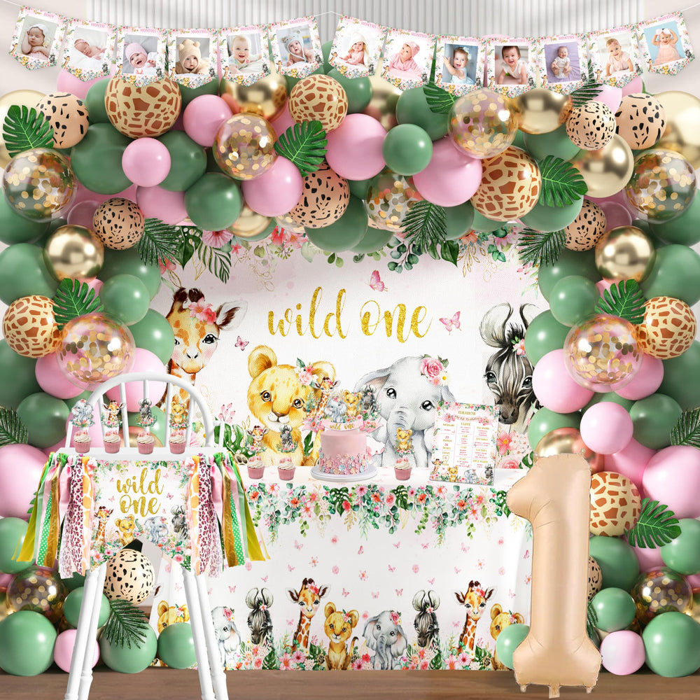 JOPHMO Wild One high chair banner coordinates seating area with the theme.