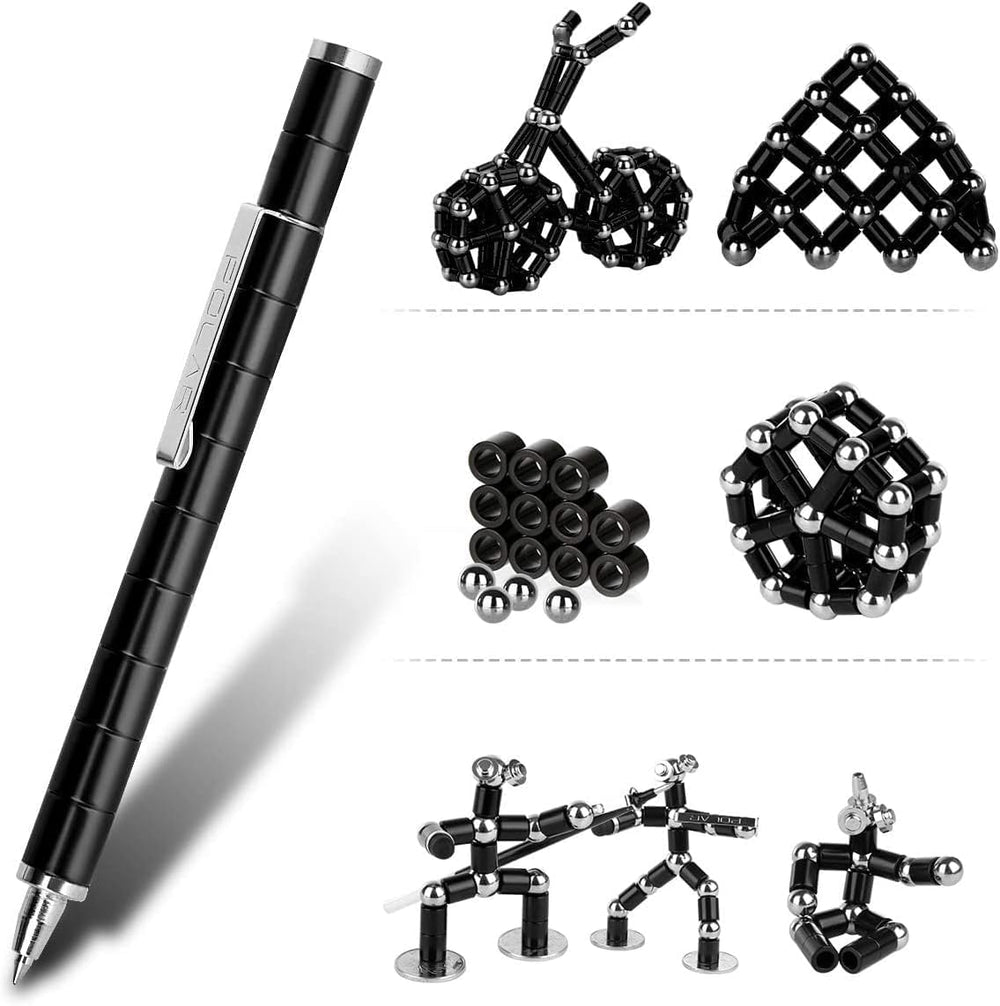 Jopstacext fidget pen showing magnetic rings for tactile sculpting