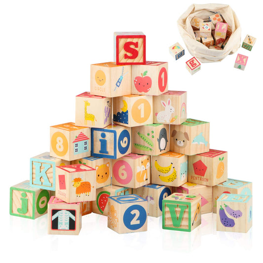 Joqutoys ABC blocks alphabet set for early literacy and colorful stacking play.