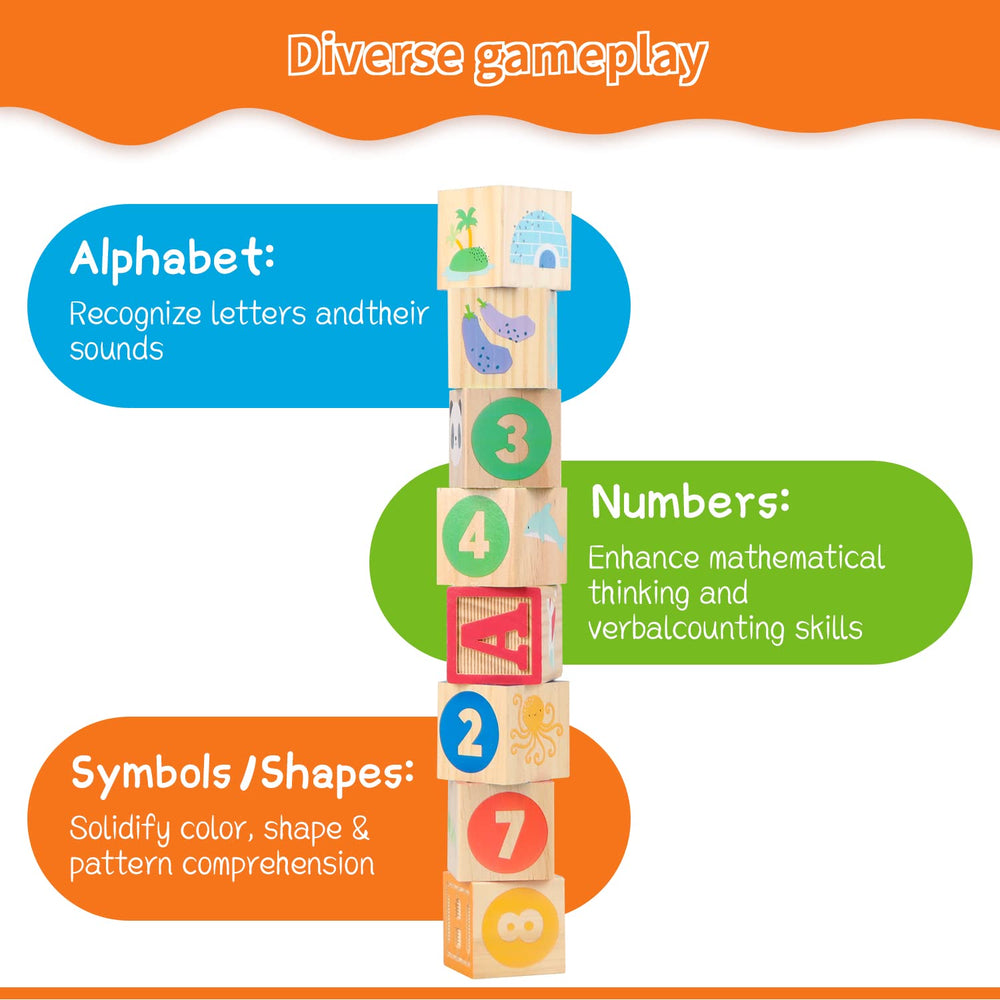 Joqutoys blocks featuring colors, shapes, and animals for recognition