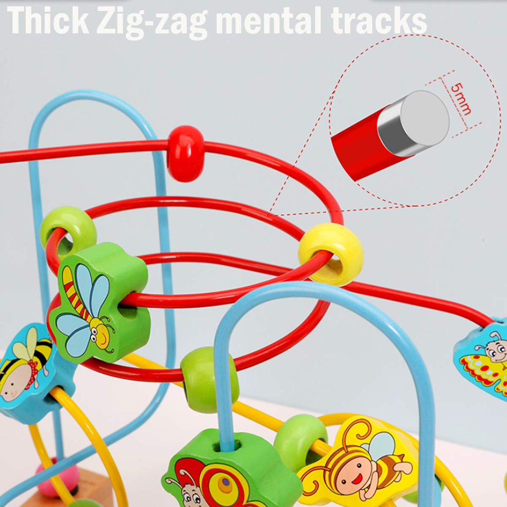 Joqutoys colorful animal faces on a wooden toy attract toddlers