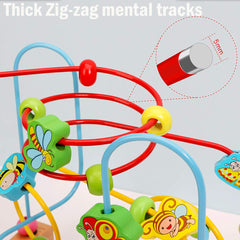 Joqutoys colorful animal faces on a wooden toy attract toddlers