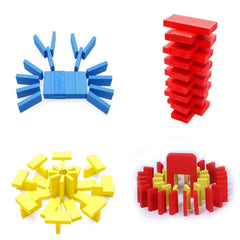 Joqutoys domino chain in action demonstrates fun cause and effect