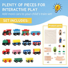 Joqutoys three engines and tender enable varied storytelling scenes