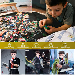 Jorumo Gyomei brick set close-up shows 826-piece kit and chain.