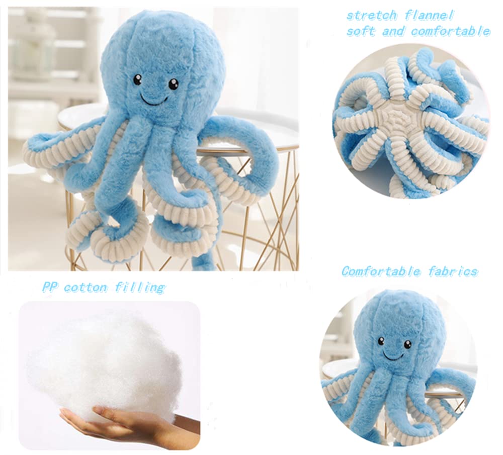 Joson octopus plush side view demonstrates compact design and approachable expression.