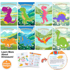 Educational dinosaur cards help kids learn names while coloring.
