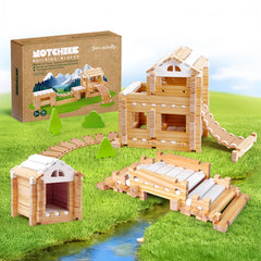 Jovi-mindly 96-pcs wooden blocks with storage bag for organized, screen-free play.