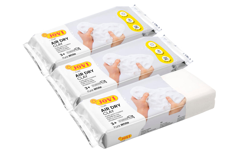 Hands shaping Jovi air-dry clay into decorative figures