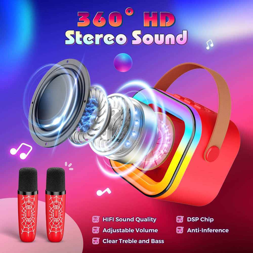 JovialToyz portable design makes karaoke sessions easy anywhere.