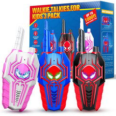 JovialToyz walkie talkies for kids pack 3 – front view showing compact design for small hands and outdoor use