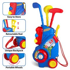 Jovizo three-piece toddler golf clubs for safe, adjustable play.
