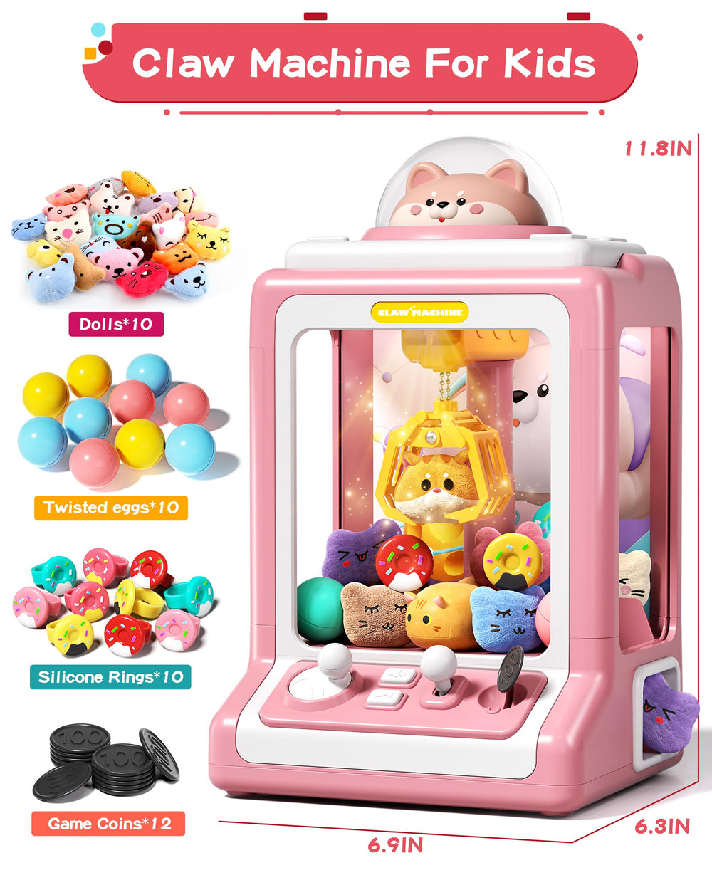 Jovow claw machine 360-degree rotation enables dynamic grabs