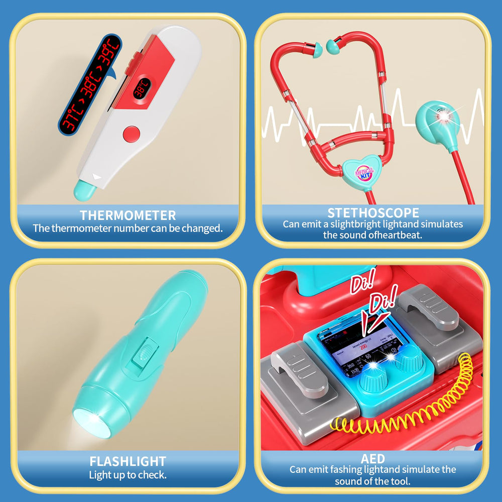 Jovow defibrillator toy adds realistic play scenarios to curiosity.