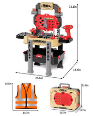 Jovow Kids Tool Bench portable design enables play anywhere, home, party, or travel.