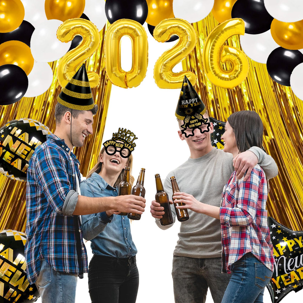 Joy Bang happy new year foil balloons elevate celebrations