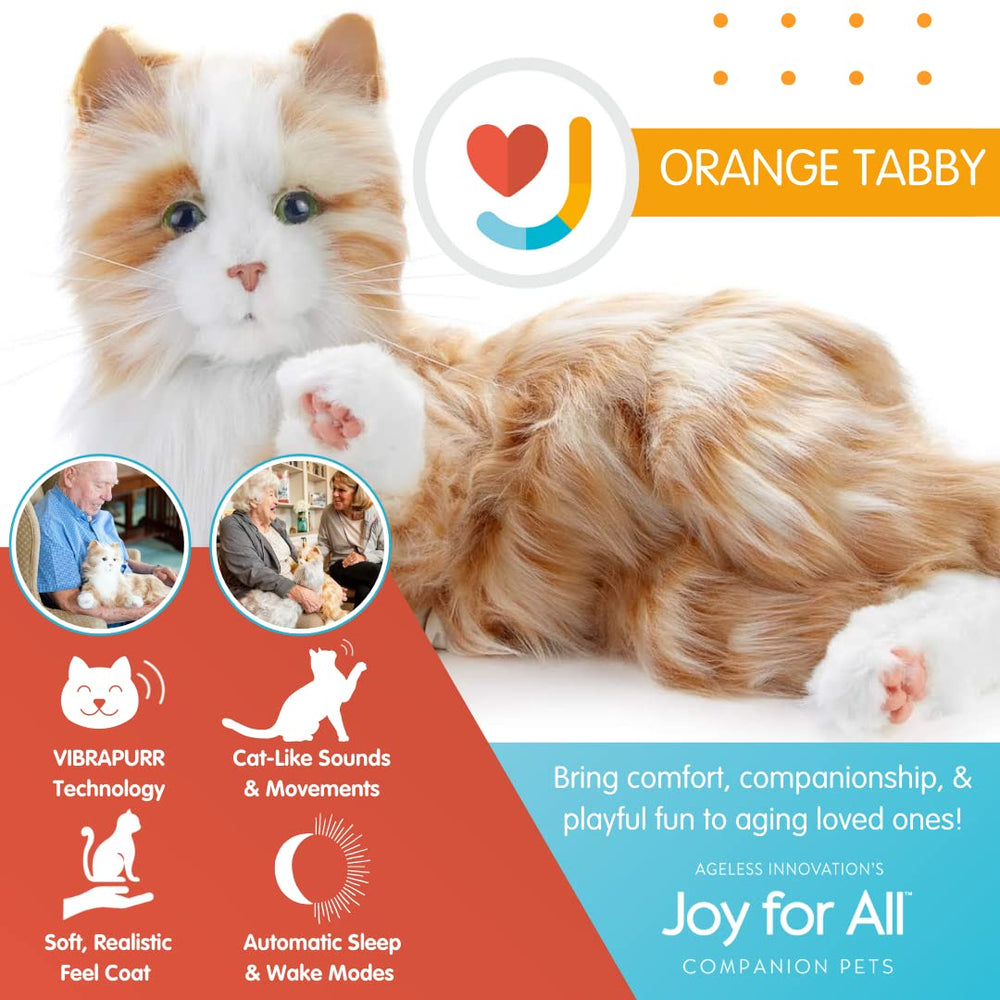 Joy For All Companion Cat eyes evoke lifelike attentiveness during caregiver visits.